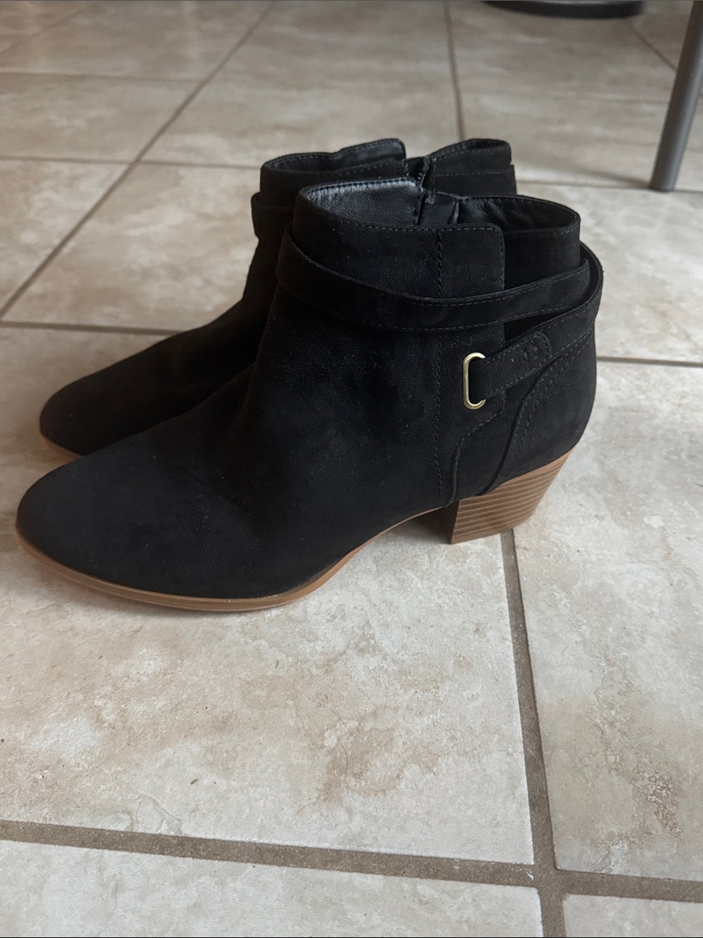 GIANI BERNINI Womens Black Oleesia Round Toe Block Heel Zip-Up Booties